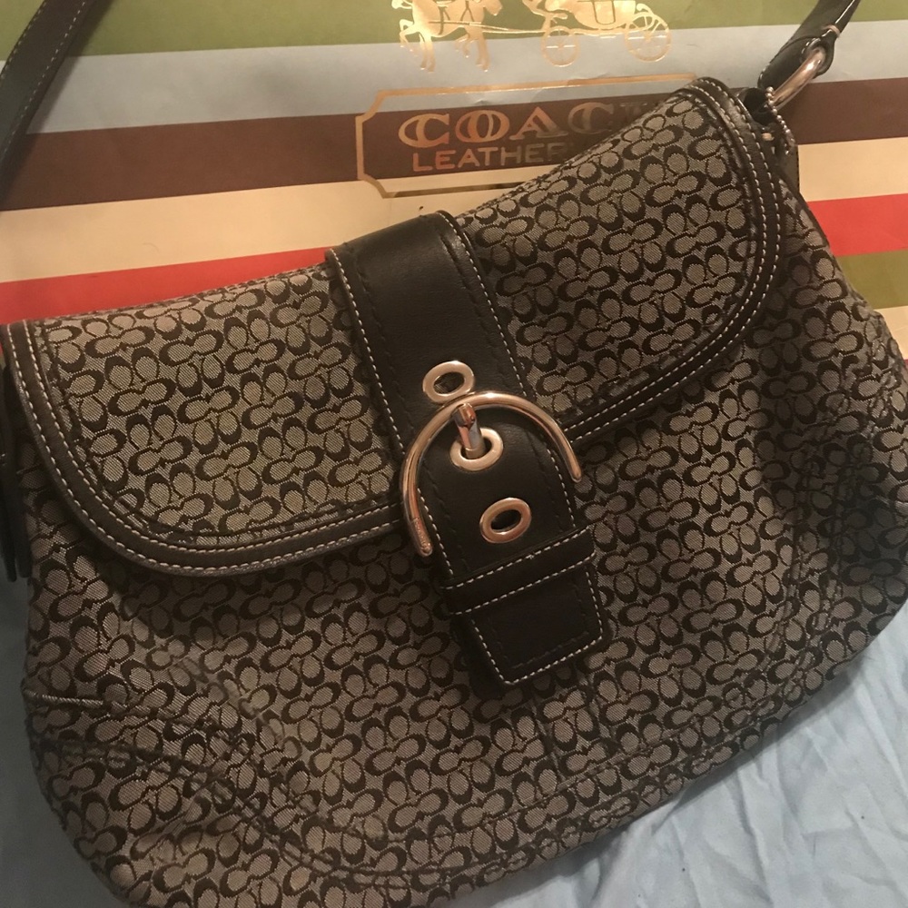 Black signature coach purse